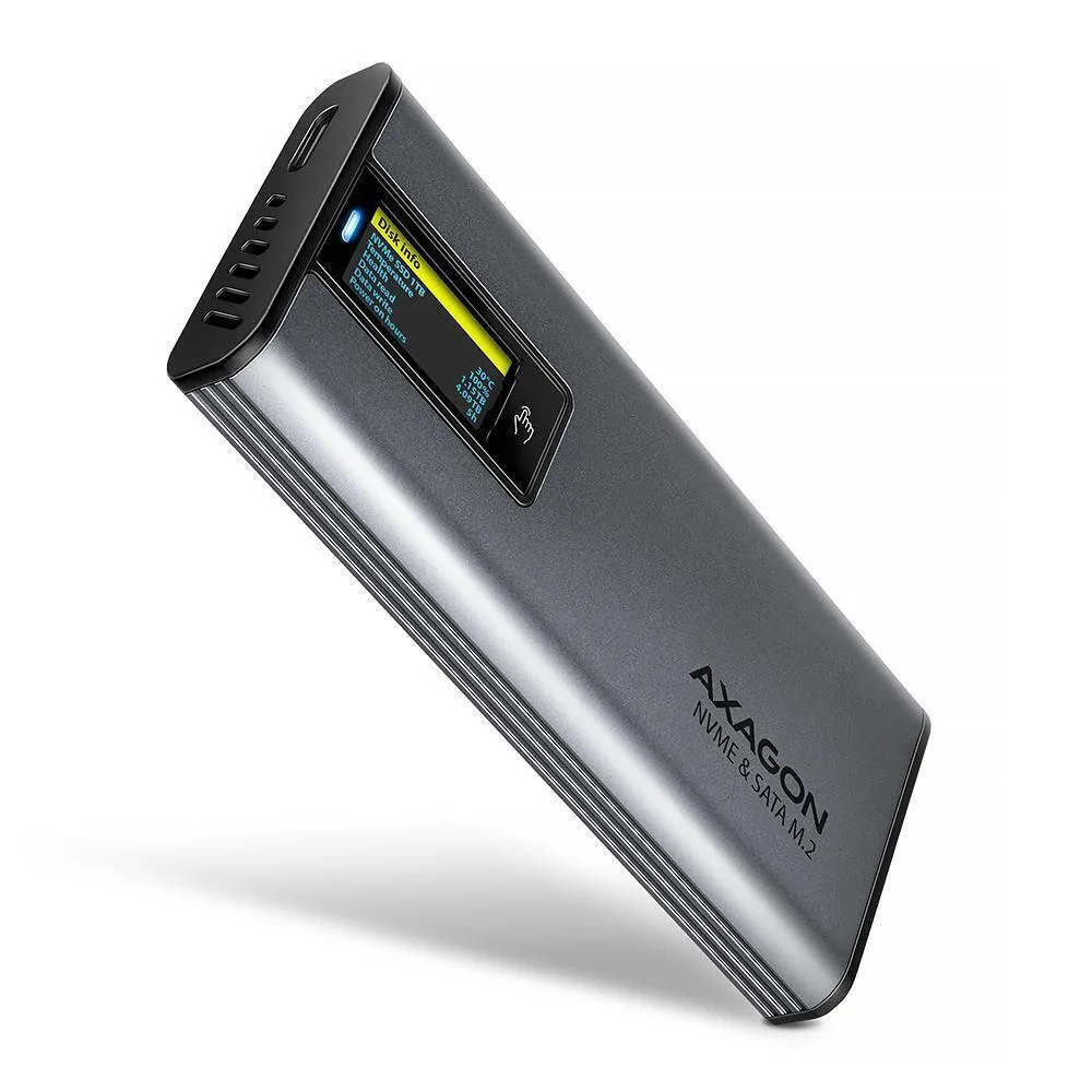 Axagon Θήκη για Σκληρό Δίσκο M.2 SATA III NVME με σύνδεση SATA USB 3.2 Type-C σε Γκρι χρώμα - Image 1