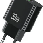 Usams Φορτιστής Χωρίς Καλώδιο GaN με Θύρα USB-A και Θύρα USB-C 30W Power Delivery Μαύρος (CC316 T65)