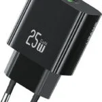 Usams Φορτιστής Χωρίς Καλώδιο GaN με Θύρα USB-A και Θύρα USB-C 25W Power Delivery Μαύρος (CC315 T65)
