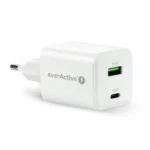 everActive Φορτιστής Χωρίς Καλώδιο GaN με Θύρα USB-A και Θύρα USB-C 45W Power Delivery Λευκός (SC-450Q)
