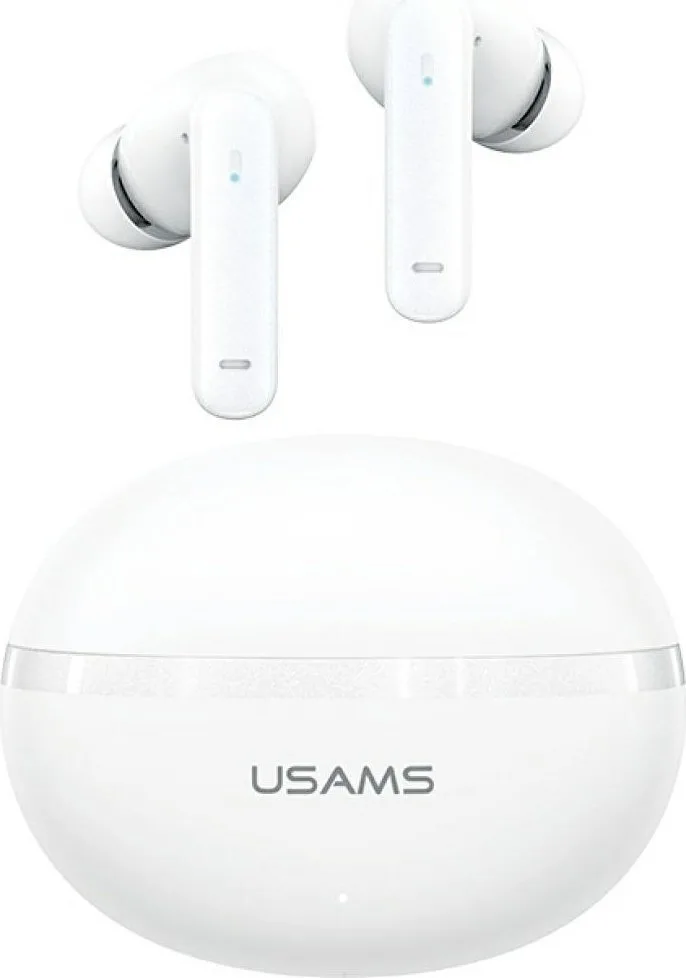 Usams E02 In-ear Bluetooth Handsfree Ακουστικά με Θήκη Φόρτισης Λευκά - Image 1