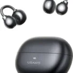 Usams R02 Open Ear Bluetooth Handsfree Ακουστικά με Θήκη Φόρτισης Γκρι