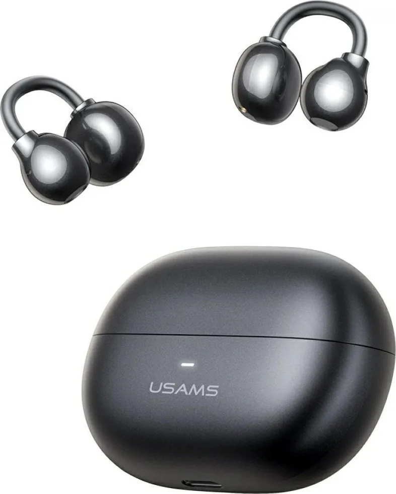 Usams R02 Open Ear Bluetooth Handsfree Ακουστικά με Θήκη Φόρτισης Γκρι - Image 1