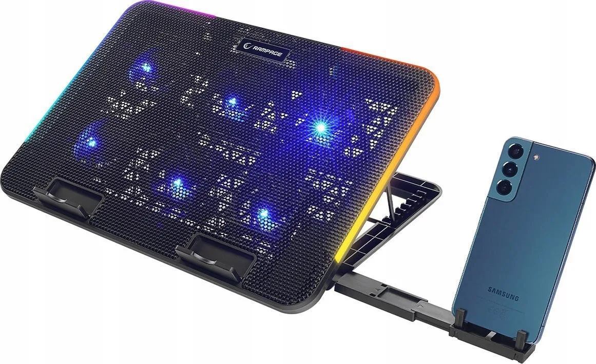 Rampage Sixpower R9 Cooling Pad για Laptop με 6 Ανεμιστήρες και Φωτισμό - Image 1