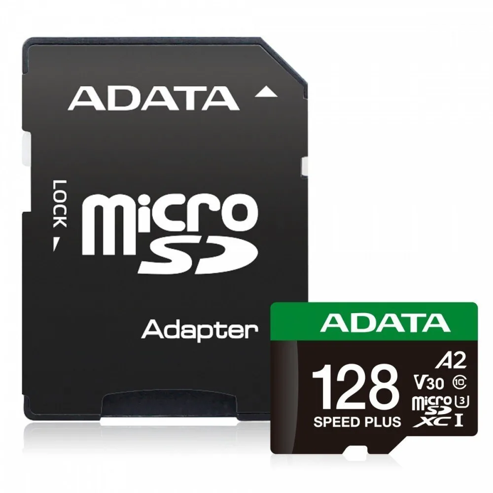 Adata microSDXC 128GB U3 V30 A2 UHS-I 180MB/sμε αντάπτορα - Image 1