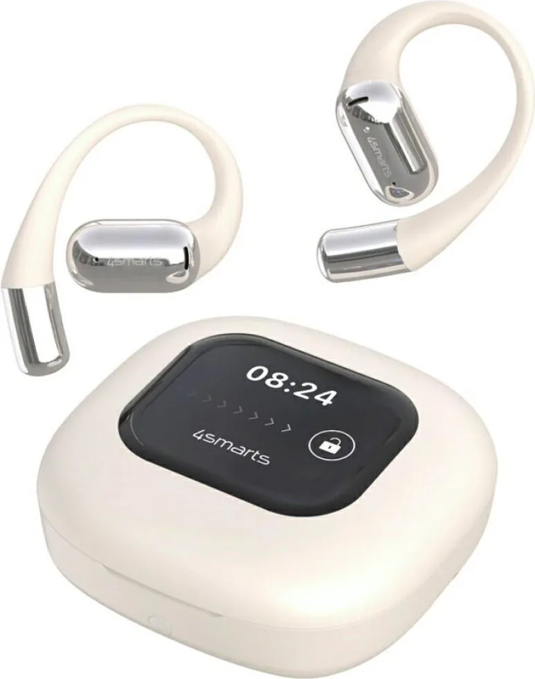 4Smarts Skybuds Bluetooth Handsfree Ακουστικά με Θήκη Φόρτισης Μπεζ - Image 1