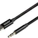 Savio USB 2.0 Cable USB-C male - 3.5mm Μαύρο 1m