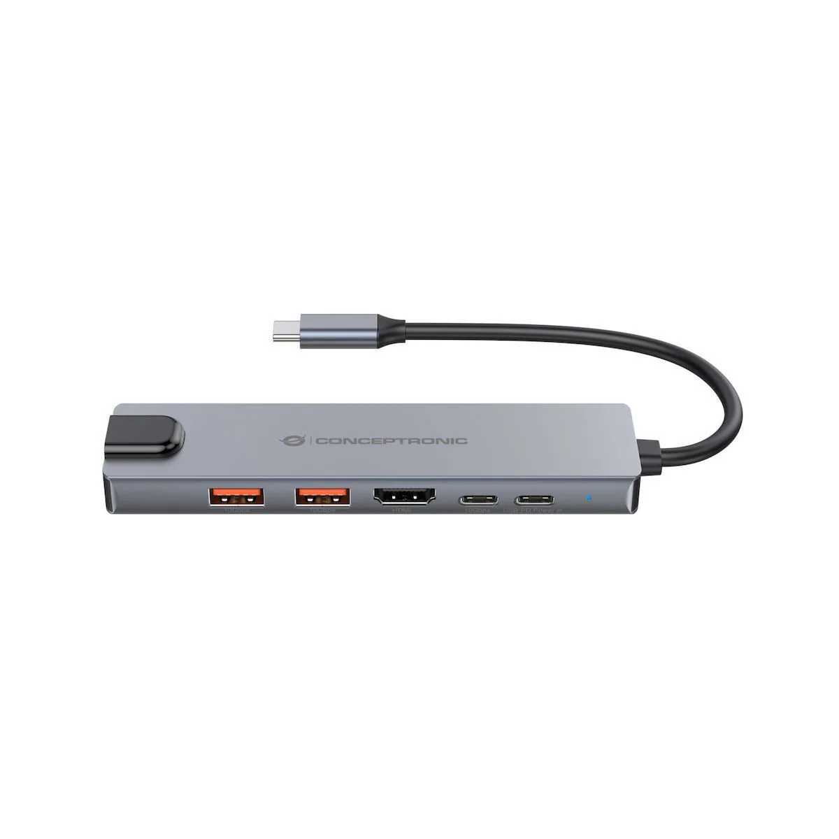 Conceptronic USB-C Docking Station με HDMI 4K PD Ethernet Γκρι (DONN29G) - Image 1