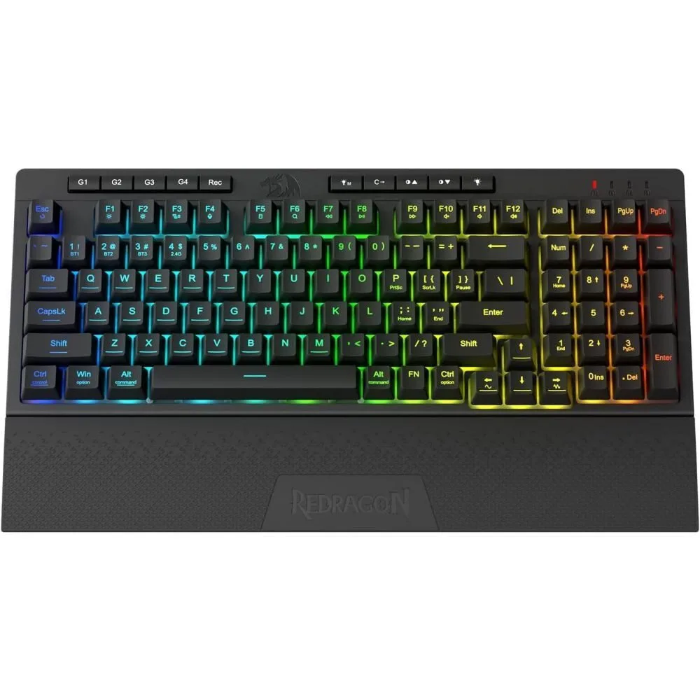 Redragon Shiva Pro Ασύρματο Gaming Πληκτρολόγιο με RGB φωτισμό (Αγγλικό US) - Image 1