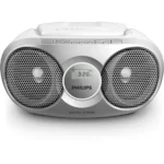 Philips Φορητό Ηχοσύστημα AZ215 az215s/12 με CD / Ραδιόφωνο σε Ασημί Χρώμα