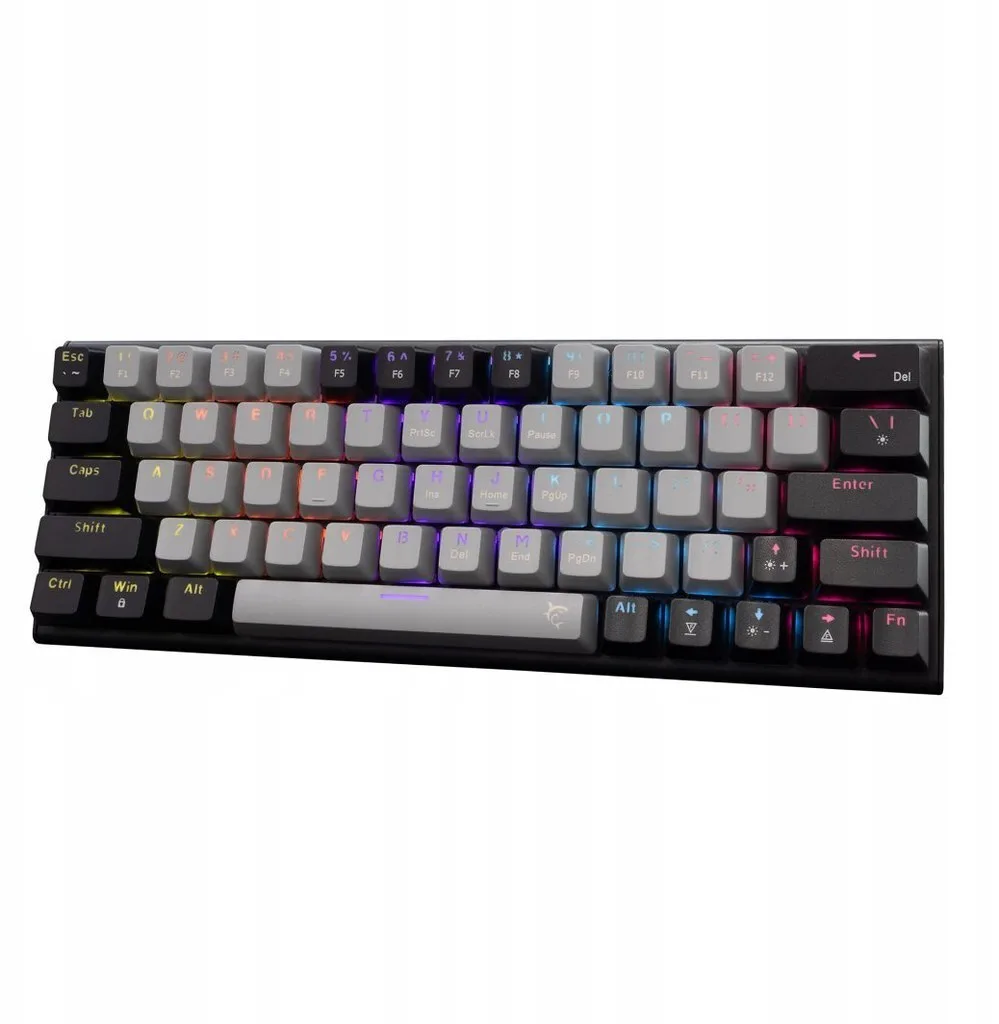 White Shark WAKIZASHI 2 Gaming Μηχανικό Πληκτρολόγιο 60% με Custom Red διακόπτες και RGB φωτισμό (Αγγλικό US) Grey/Black - Image 1