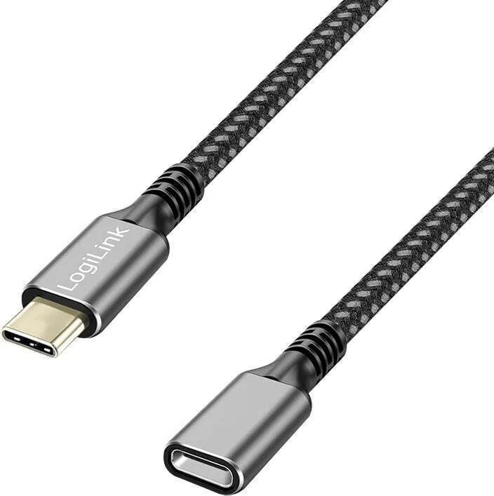 LogiLink USB 3.2 Cable USB-C male - USB-C female 100W Μαύρο 2m (CUA0109) - Image 1
