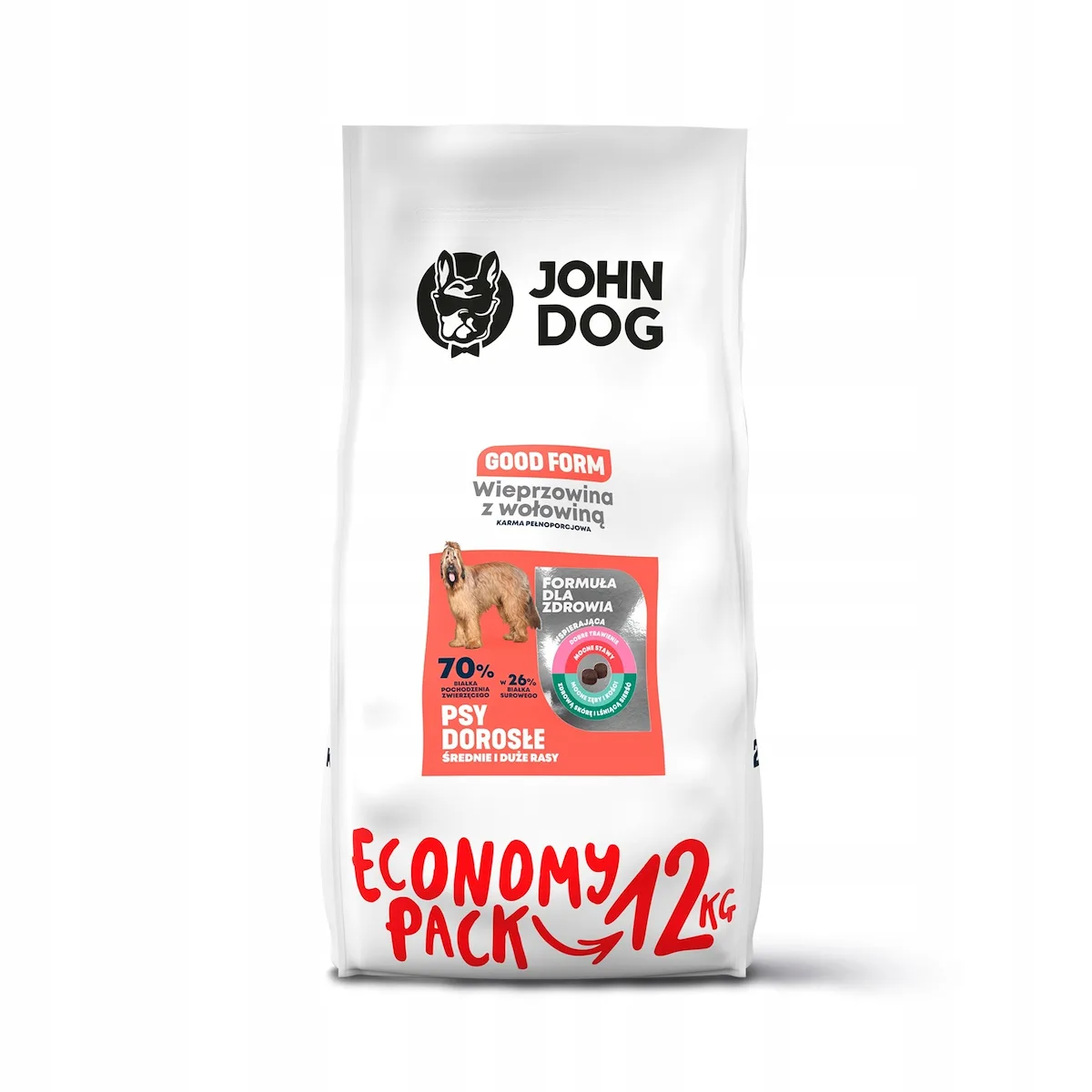 John Dog Good Form 12kg Ξηρά Τροφή χωρίς Γλουτένη για Ενήλικους Σκύλους με Μοσχάρι - Image 1