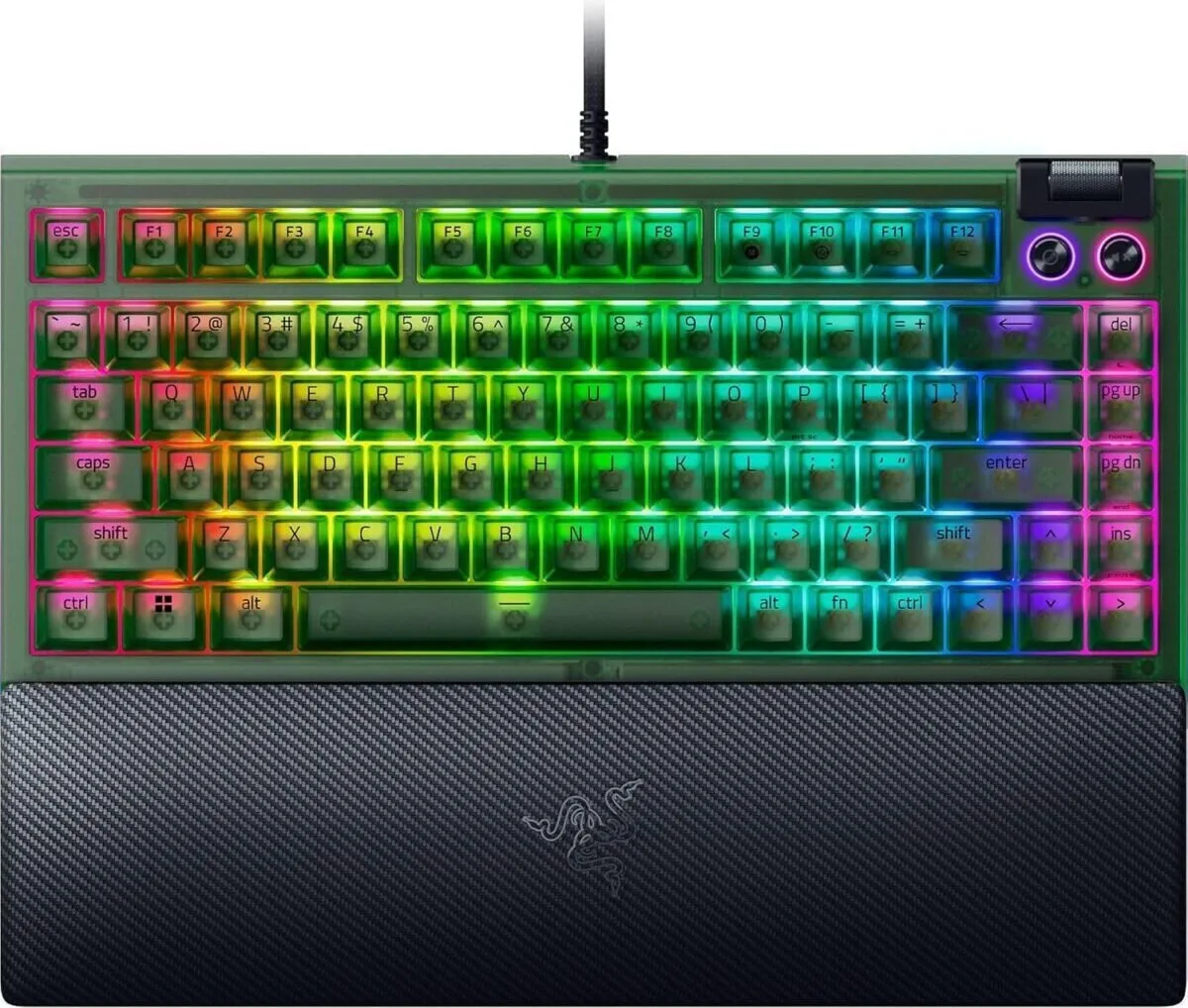 Razer BlackWidow V4 Gaming Μηχανικό Πληκτρολόγιο 75% με Razer Orange διακόπτες και RGB φωτισμό (Αγγλικό US) Phantom Green Edition - Image 1