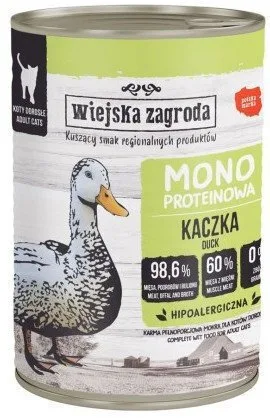 20250806111810_wiejska_zagroda_ygri_trofi_gia_enilikes_gates_me_papia_choris_sitira_glouteni_400gr Wiejska Zagroda Υγρή Τροφή για Ενήλικες Γάτες σε Κονσέρβα με Πάπια χωρίς Σιτηρά & Γλουτένη 400gr - Image 1