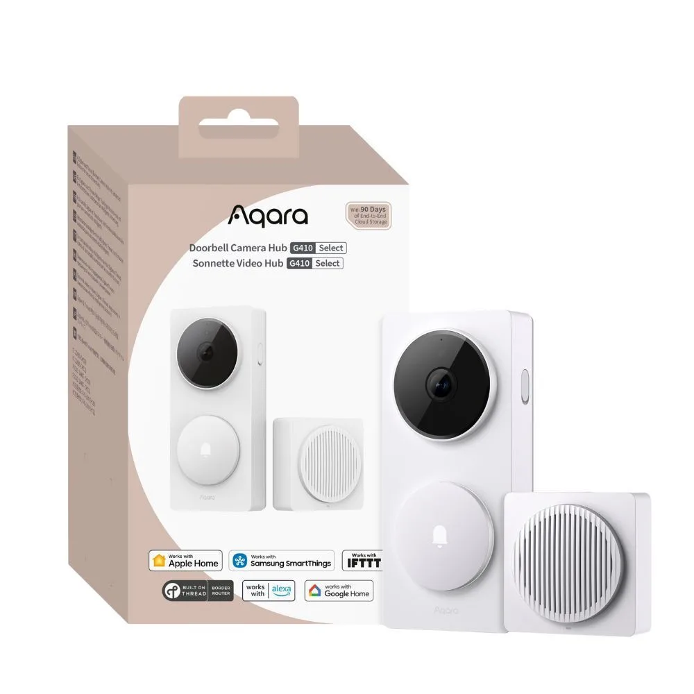 Aqara Ασύρματο Κουδούνι Πόρτας Wi-Fi Συμβατό με Alexa, Google Home και Apple HomeKit CH-C09DW Λευκό - Image 1
