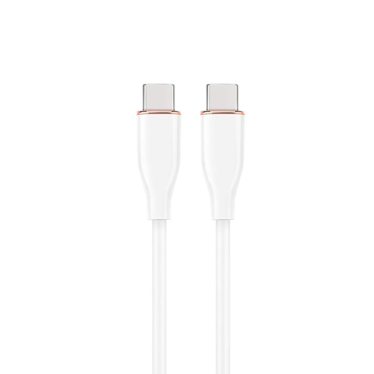Gembird Usb 2.0 Type C T-t Silicon Cable 1.5m White Gembird Cc-usb2s-cmcm-1.5m-w - Image 1
