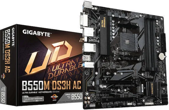 Gigabyte B550M DS3H AC R2 Wi-Fi Motherboard Micro ATX με AMD AM4 Socket - Image 1