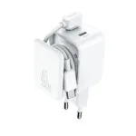 Joyroom Φορτιστής GaN με 2 Θύρες USB-C και Καλώδιο USB-C - USB-C 45W Power Delivery Λευκός (JR-TCL05)