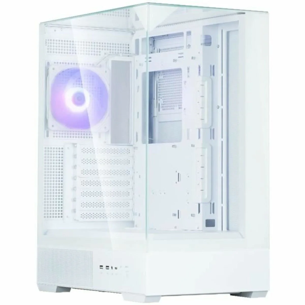 Zalman P40 Prism Plus Gaming Midi Tower Κουτί Υπολογιστή με Πλαϊνό Παράθυρο και ARGB Φωτισμό Λευκό - Image 1