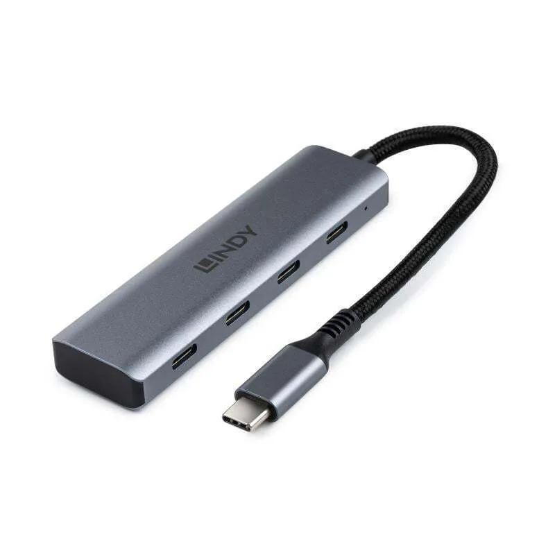 20250901144929_lindy_hub_4_thyron_me_syndesi_usb_c_gri Lindy Hub 4 Θυρών με σύνδεση USB-C Γκρι - Image 1