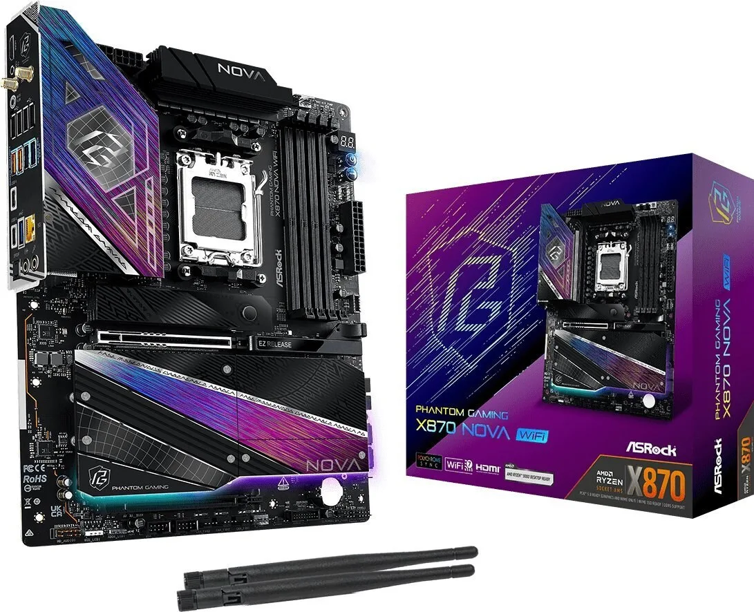20250901152934_asrock_pg_x870_nova_wifi_motherboard_atx_me_amd_am5_socket_90_mxbt20_a0uayz ASRock PG X870 Nova WiFi Motherboard ATX με AMD AM5 Socket 90-MXBT20-A0UAYZ - Image 1