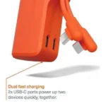 Cygnett Thumboost Power Bank 5000mAh 15W με 2 Θύρες USB-C Power Delivery Πορτοκαλί