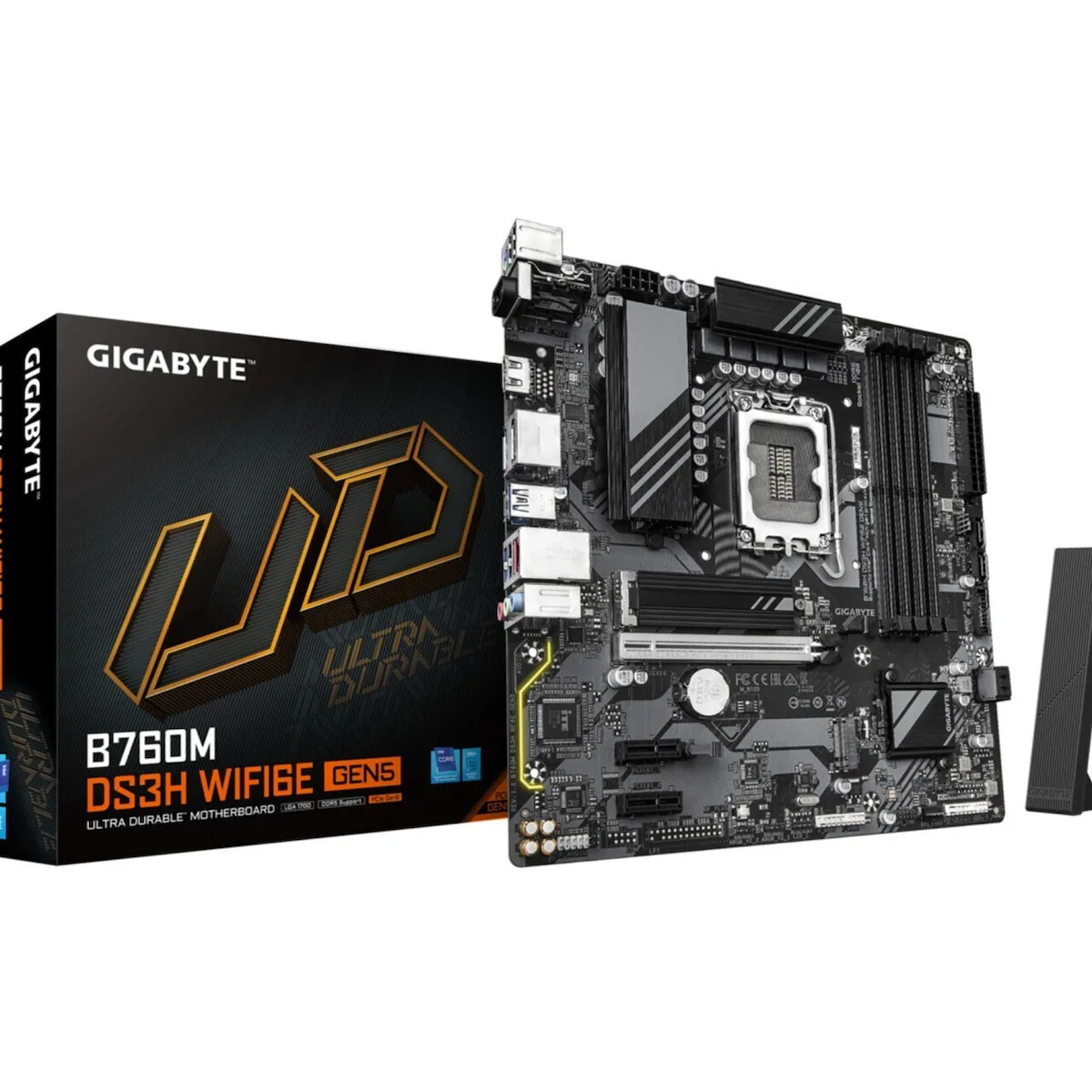 Gigabyte B760M DS3H WIFI6E GEN5 rev. 1.x Motherboard Micro ATX με Intel 1700 Socket - Image 1