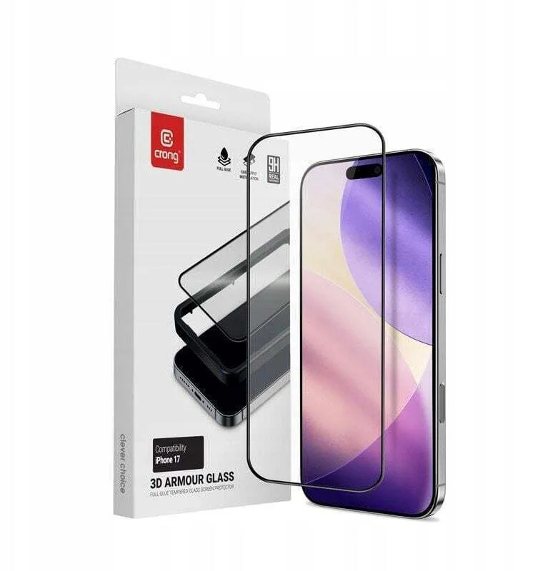 Crong 2.5D 0.33mm Tempered Glass Μαύρο (iPhone 17 / 17 Pro / 16 Pro) CRG3DAGIP1763 - Image 1