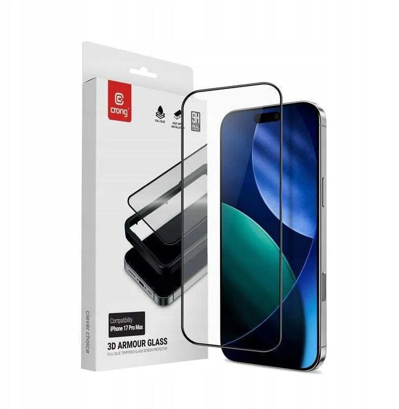 Crong 2.5D 0.33mm Tempered Glass Μαύρο (iPhone 17 Pro Max / iPhone 16 Pro Max) - Image 1