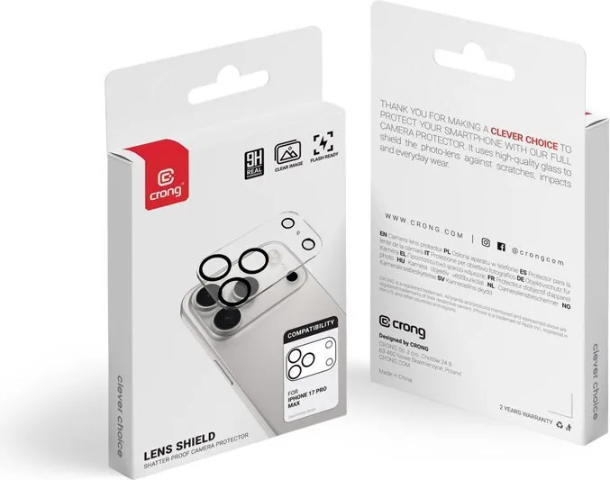 Crong Lens Shield Προστασία Κάμερας Μεμβράνη Διάφανο για το iPhone 17 Pro Max - Image 1