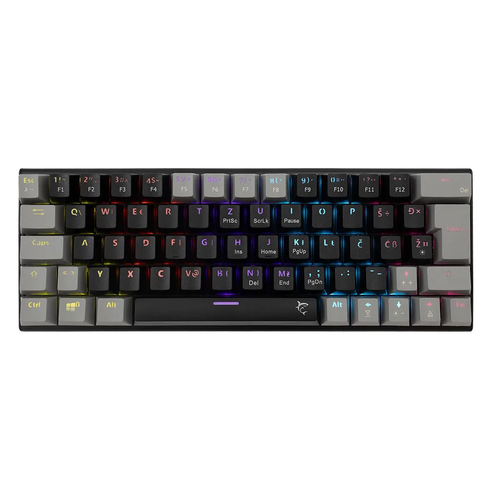 White Shark WAKIZASHI 2 Gaming Μηχανικό Πληκτρολόγιο 60% με Custom Blue διακόπτες και RGB φωτισμό (Αγγλικό US) Grey/Black - Image 1