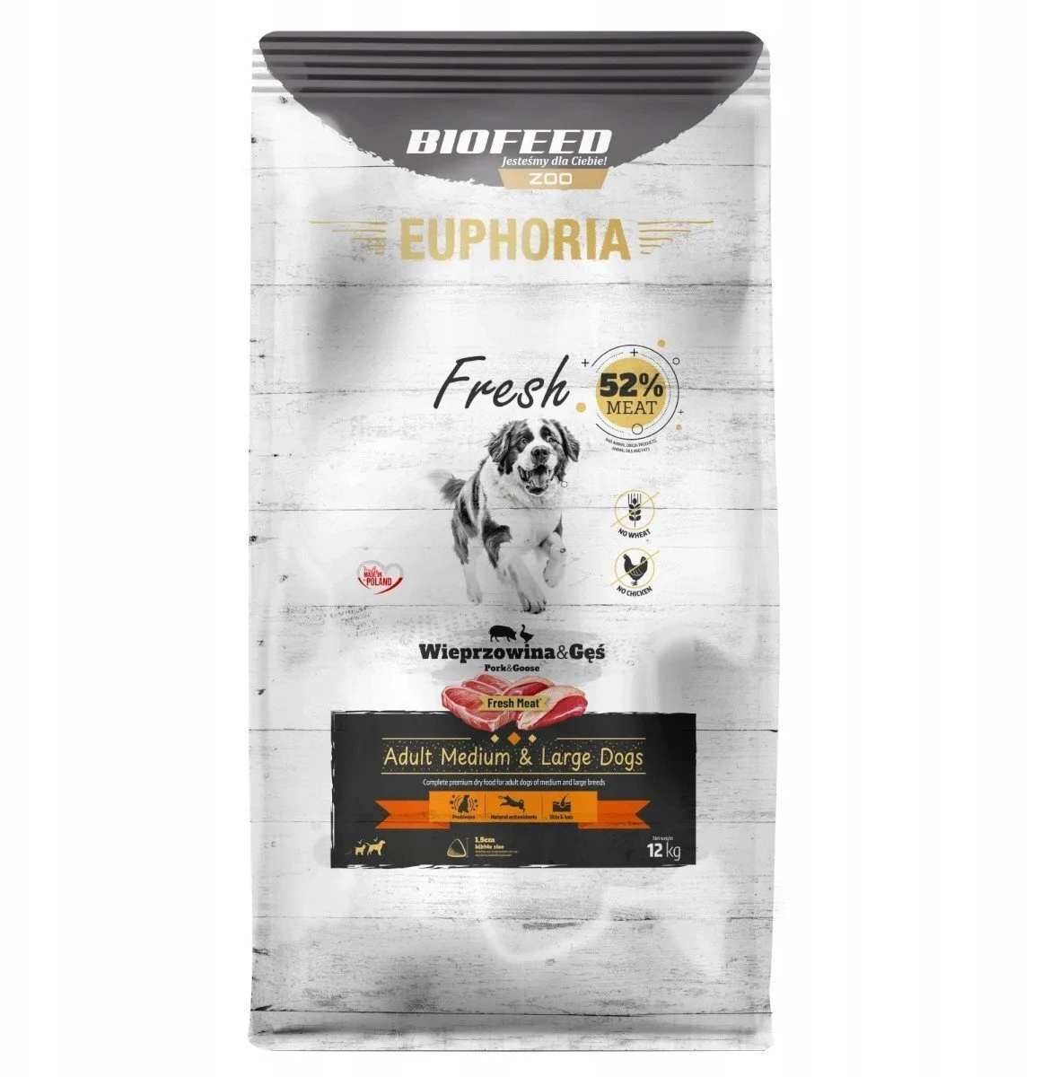 Biofeed 12kg Ξηρά Τροφή χωρίς Γλουτένη για Ενήλικους Σκύλους Μεσαίων & Μεγαλόσωμων Φυλών με Κρέας και Χοιρινό - Image 1