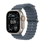 Apple Watch Ultra 3 Titanium 49mm Αδιάβροχο με eSIM και Παλμογράφο (Natural Titanium Case with Anchor Blue Ocean Band)
