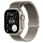 Apple Watch Ultra 3 Titanium 49mm Αδιάβροχο με eSIM και Παλμογράφο (Natural Titanium Case with Natural Titanium Milanese Loop - Small)