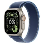 Apple Watch Ultra 3 Titanium 49mm Αδιάβροχο με eSIM και Παλμογράφο (Natural Titanium Case with Blue/Bright Blue Trail Loop - M/L)