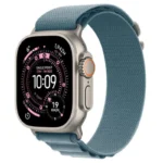 Apple Watch Ultra 3 Titanium 49mm Αδιάβροχο με eSIM και Παλμογράφο (Natural Titanium Case with Light Blue Alpine Loop - Small)