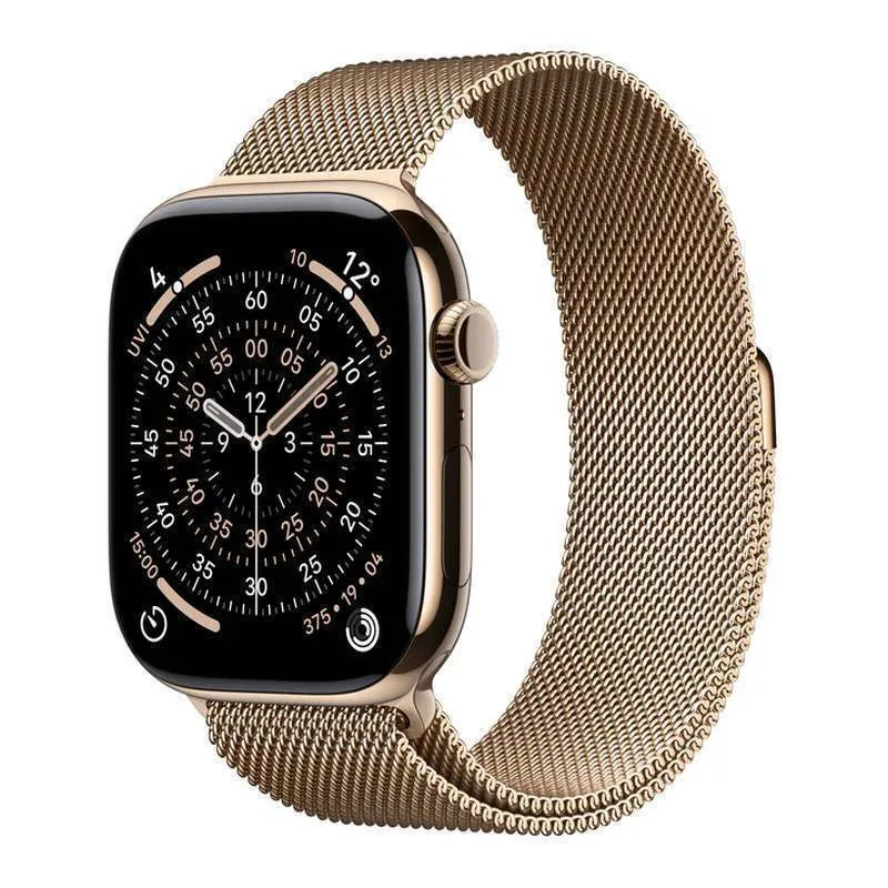 Apple Watch Series 11 Cellular Titanium 46mm Αδιάβροχο με eSIM και Παλμογράφο (Gold Titanium Case with Gold Milanese Loop - M/L) - Image 1