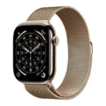 Apple Watch Series 11 Cellular Titanium 42mm Αδιάβροχο με eSIM και Παλμογράφο (Gold Titanium Case with Gold Milanese Loop)