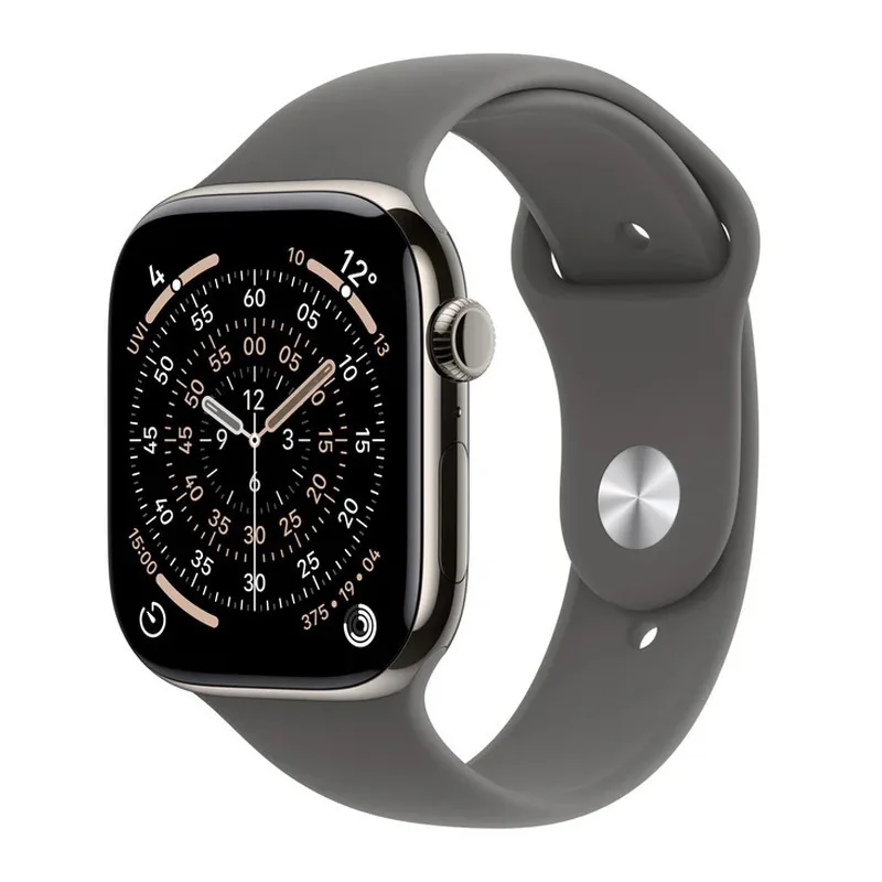 Apple Watch Series 11 Cellular Titanium 42mm Αδιάβροχο με eSIM και Παλμογράφο (Natural Titanium Case with Stone Grey Sport Band - M/L) - Image 1