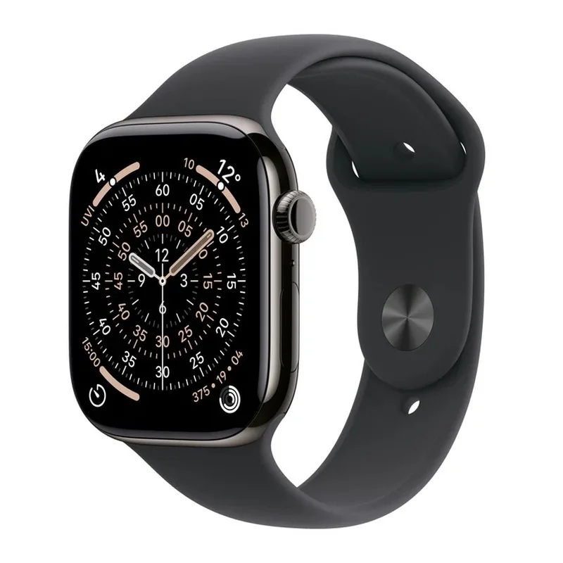 Apple Watch Series 11 Cellular Titanium 46mm Αδιάβροχο με eSIM και Παλμογράφο (Slate Titanium Case with Black Sport Band - S/M) - Image 1