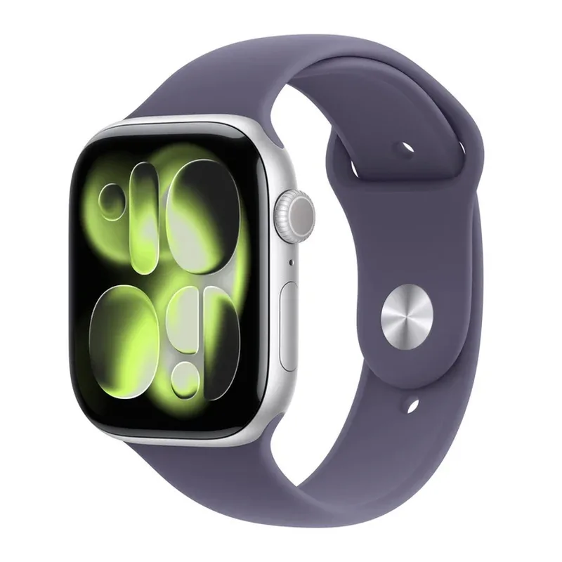 Apple Watch Series 11 Aluminium 42mm Αδιάβροχο με Παλμογράφο (Silver Aluminium Case with Purple Fog Sport Band - M/L) - Image 1