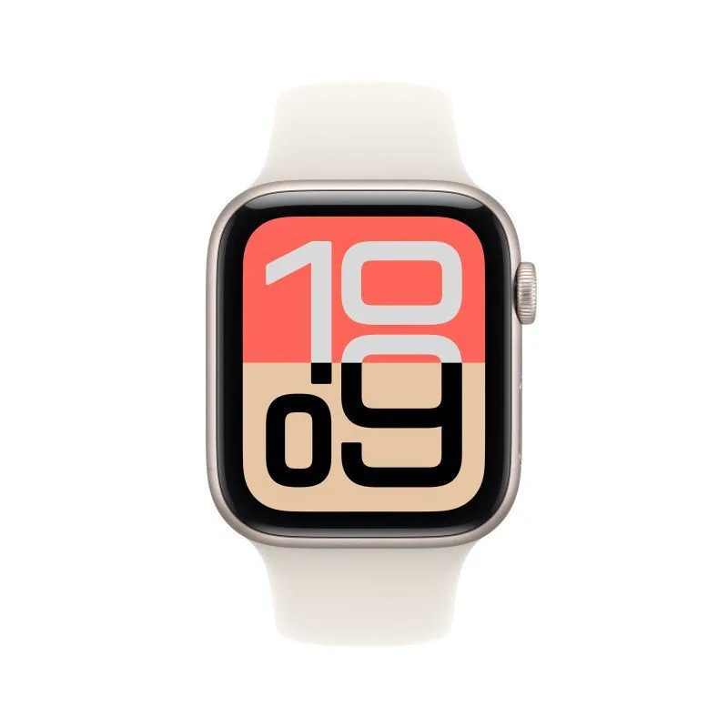 Apple Watch SE 3 Aluminium 44mm Αδιάβροχο με Παλμογράφο (Starlight Aluminium Case with Starlight Sport Band - M/L) - Image 1