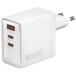 4Smarts Φορτιστής Χωρίς Καλώδιο GaN με Θύρα USB-A και 2 Θύρες USB-C 100W Power Delivery Λευκός (Pocket)