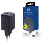 3MK Φορτιστής Χωρίς Καλώδιο με 2 Θύρες USB-C 45W Power Delivery Μαύρος (Hyper Charger)