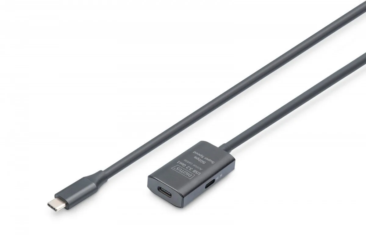Digitus LED USB 3.2 Cable USB-C male - USB-C female Μαύρο 5m DA-73108 - Image 1