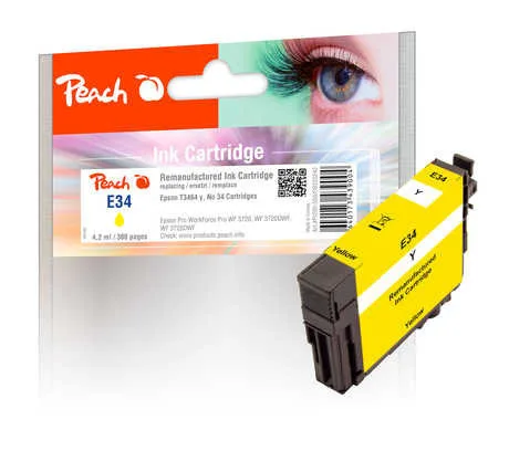Peach Συμβατό Μελάνι Εκτυπωτή InkJet Epson C13T34644010 Κίτρινο 1τμχ PI200-550 - Image 1