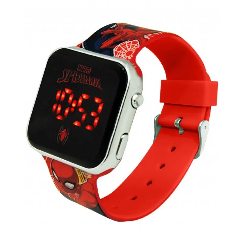 20250916023533_kids_licensing_spiderman_paidiko_psifiako_roloi_me_louraki_apo_kaoutsouk_plastiko_kokkino_orwt0223 Kids Licensing Παιδικό Smartwatch 35mm Spiderman με Κάμερα Κόκκινο ORWT0223 - Image 1