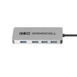 Green Cell USB 3.0 Hub 4 Θυρών με σύνδεση USB-C Ασημί HUB-GC-C4A