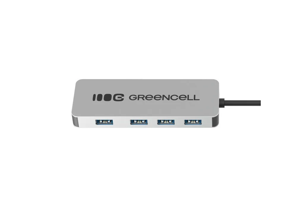 20250916100426_green_cell_usb_3_0_hub_4_thyron_me_syndesi_usb_c_asimi_hub_gc_c4a Green Cell USB 3.0 Hub 4 Θυρών με σύνδεση USB-C Ασημί HUB-GC-C4A - Image 1
